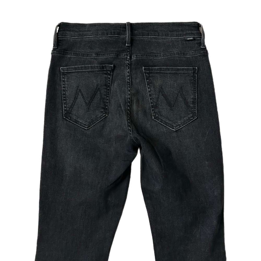 Mother The Weekender Fray Cotton Blend Black Night Shadow Flare Jeans Size 28 - Picture 5 of 9